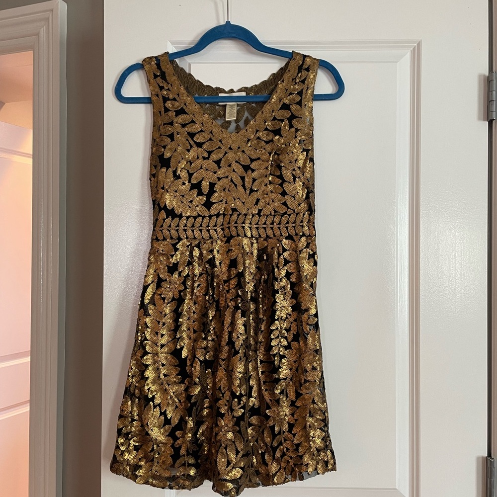 Black & gold sequin dress
